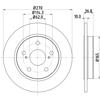 Jeu de 2 disques de frein arrière HELLA PAGID 8DD 355 118-971