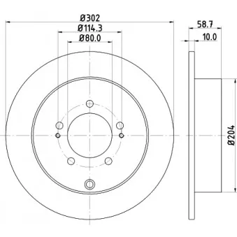 Jeu de 2 disques de frein arrière HELLA PAGID 8DD 355 119-061