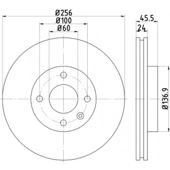 Jeu de 2 disques de frein avant HELLA PAGID 8DD 355 119-351