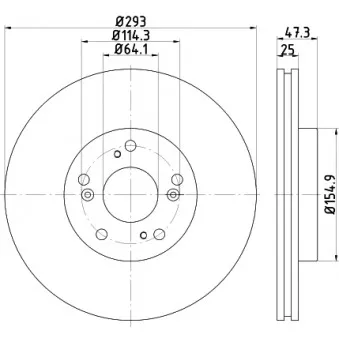 Jeu de 2 disques de frein avant HELLA PAGID 8DD 355 119-571