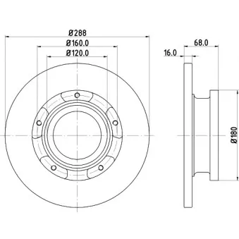 Jeu de 2 disques de frein arrière HELLA PAGID 8DD 355 120-181