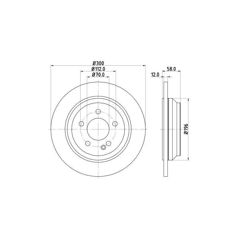 Jeu de 2 disques de frein arrière HELLA PAGID 8DD 355 122-441