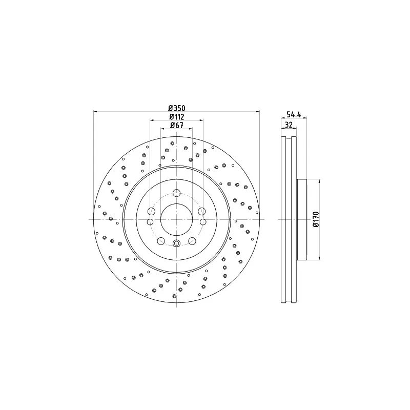 Jeu de 2 disques de frein avant HELLA PAGID 8DD 355 122-541