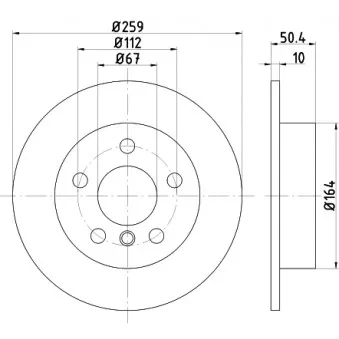 Jeu de 2 disques de frein arrière HELLA PAGID 8DD 355 123-491