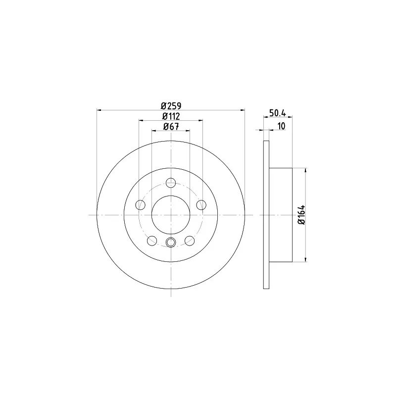 Jeu de 2 disques de frein arrière HELLA PAGID 8DD 355 123-491