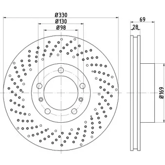 Disque de frein avant gauche HELLA PAGID 8DD 355 125-021