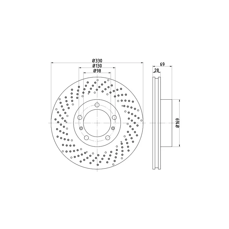Disque de frein avant gauche HELLA PAGID 8DD 355 125-021