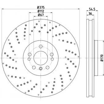 Jeu de 2 disques de frein avant HELLA PAGID 8DD 355 125-041