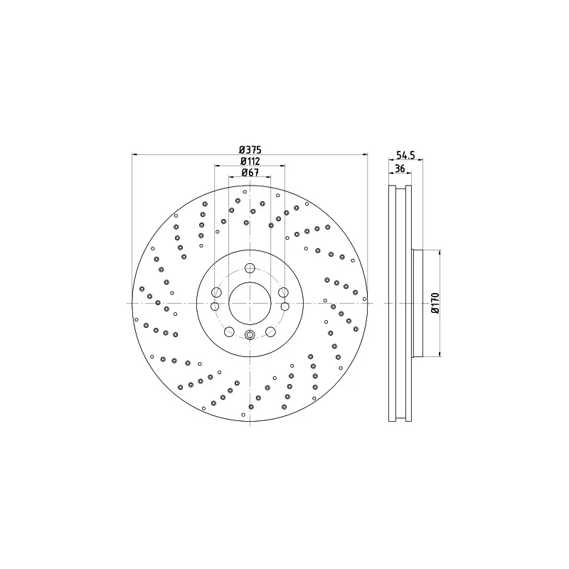 Jeu de 2 disques de frein avant HELLA PAGID 8DD 355 125-041