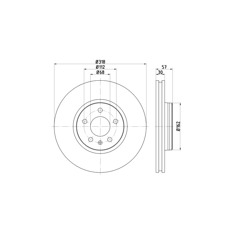 Jeu de 2 disques de frein avant HELLA PAGID 8DD 355 125-181