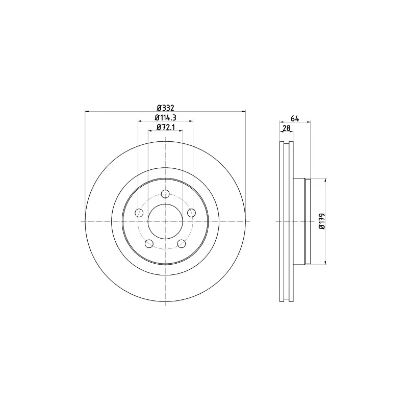 Jeu de 2 disques de frein avant HELLA PAGID 8DD 355 125-441