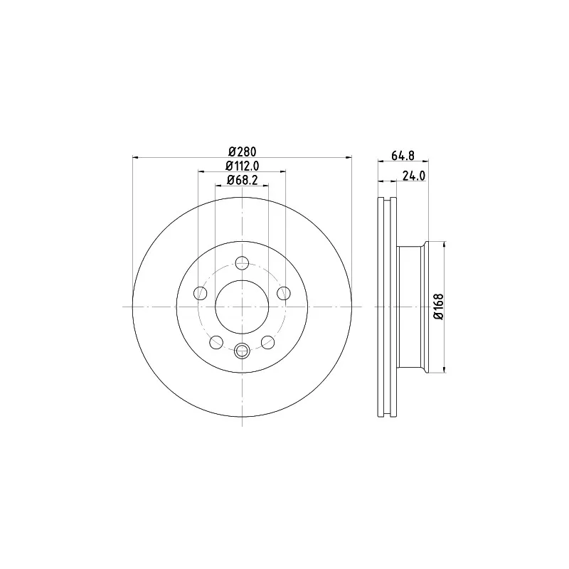 Jeu de 2 disques de frein avant HELLA PAGID 8DD 355 127-061