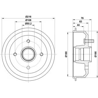 Tambour de frein HELLA PAGID 8DT 355 300-161