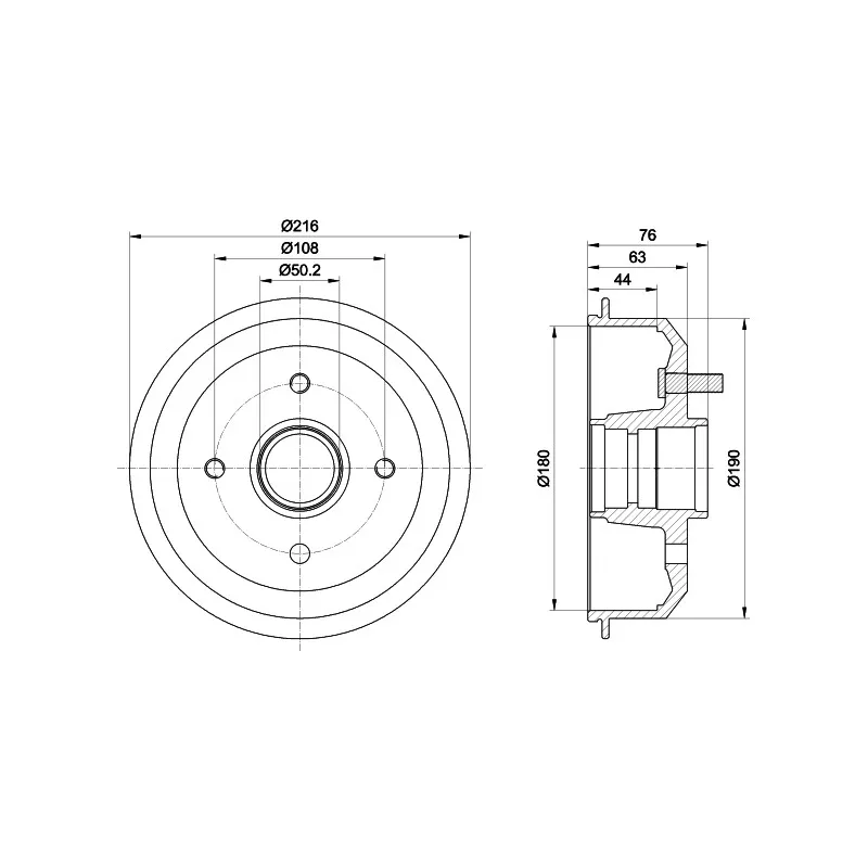 Tambour de frein HELLA PAGID 8DT 355 300-161