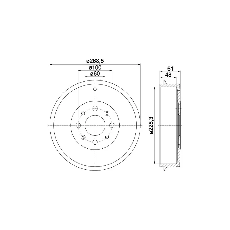 Tambour de frein HELLA PAGID 8DT 355 300-651