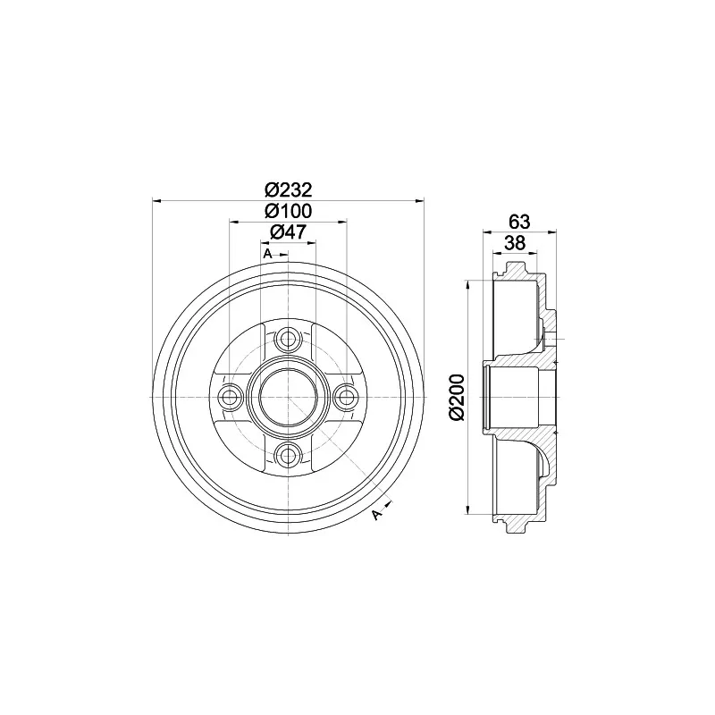Tambour de frein HELLA PAGID 8DT 355 301-031