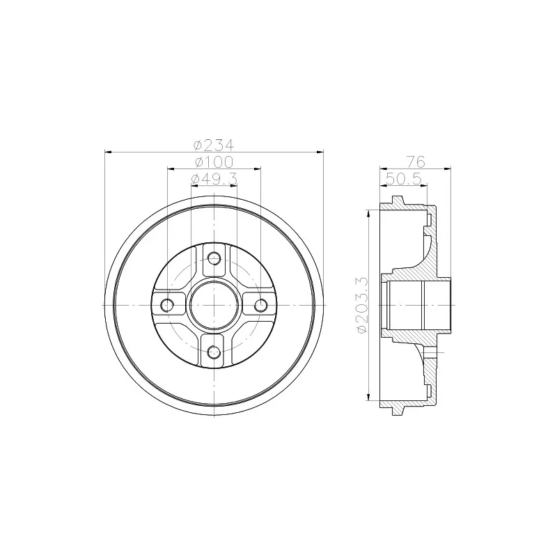 Tambour de frein HELLA PAGID 8DT 355 301-071