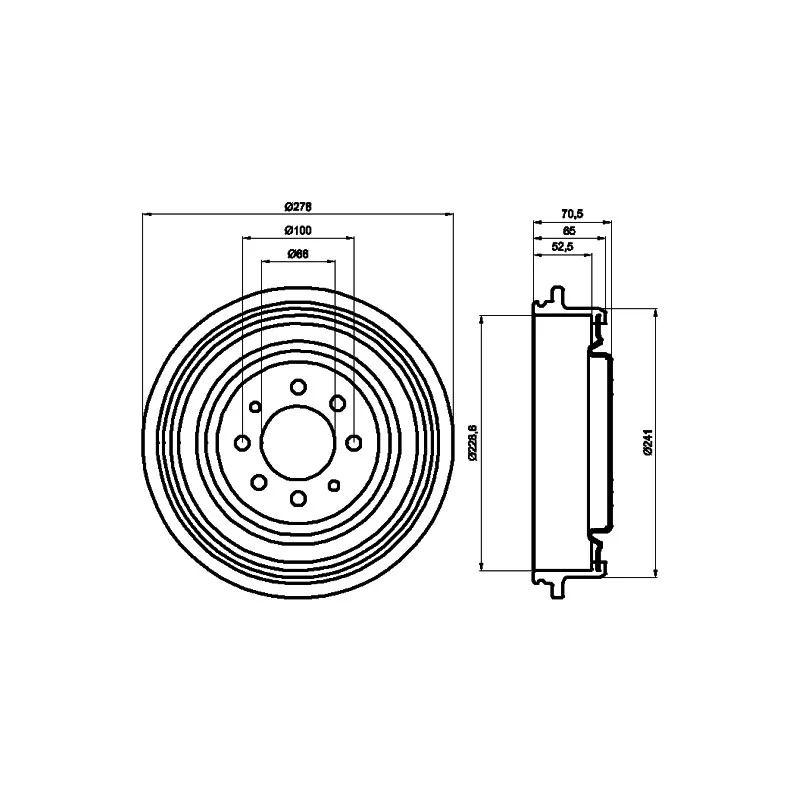 Tambour de frein HELLA PAGID 8DT 355 301-271