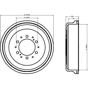 Tambour de frein HELLA PAGID 8DT 355 301-491