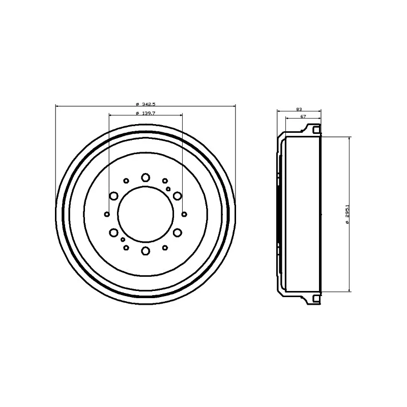 Tambour de frein HELLA PAGID 8DT 355 301-491