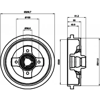 Tambour de frein HELLA PAGID 8DT 355 301-701