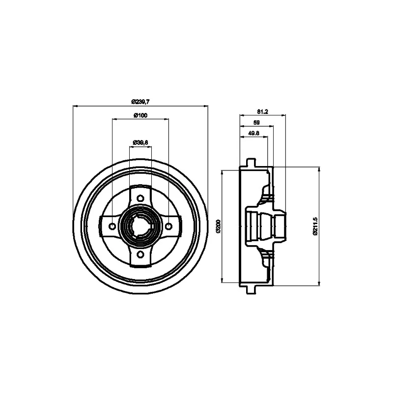 Tambour de frein HELLA PAGID 8DT 355 301-701