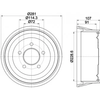 Tambour de frein HELLA PAGID 8DT 355 301-771