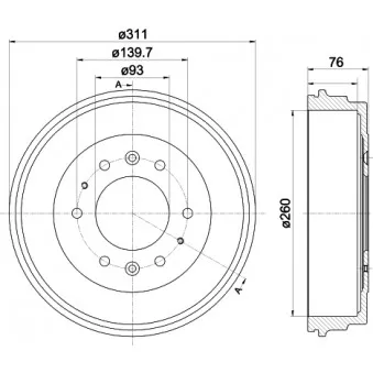 Tambour de frein HELLA PAGID 8DT 355 301-841