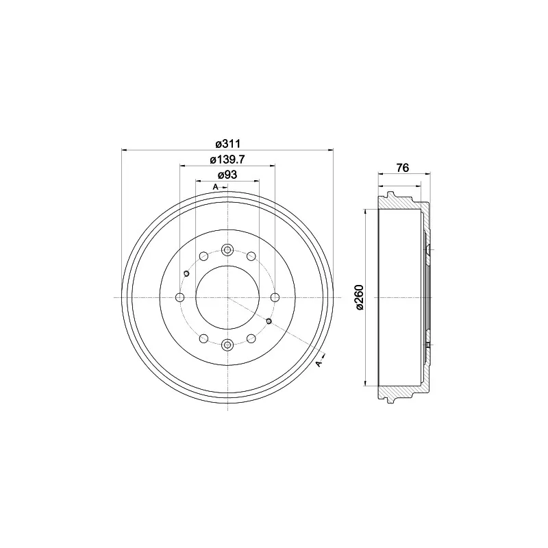 Tambour de frein HELLA PAGID 8DT 355 301-841