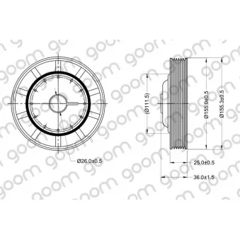 Poulie, vilebrequin GOOM CP-0130