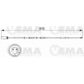 Contact d'avertissement, usure des plaquettes de frein VEMA 117453