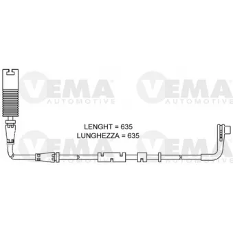 Contact d'avertissement, usure des plaquettes de frein VEMA 117465