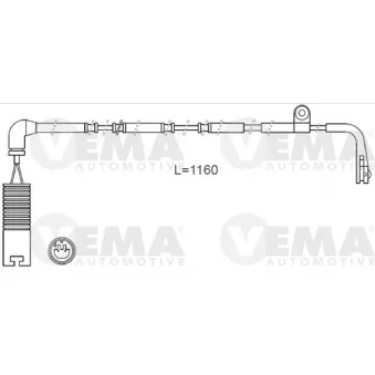 Contact d'avertissement, usure des plaquettes de frein VEMA 117490