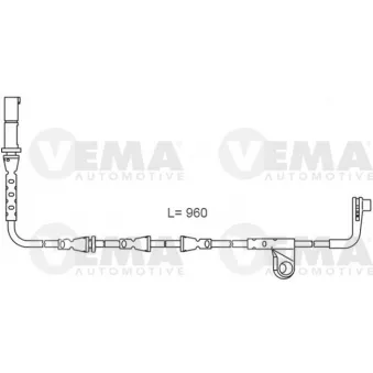 Contact d'avertissement, usure des plaquettes de frein VEMA 117491