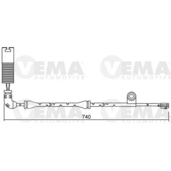 Contact d'avertissement, usure des plaquettes de frein VEMA 117492