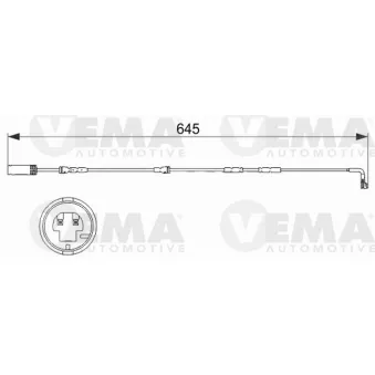 Contact d'avertissement, usure des plaquettes de frein VEMA 117511