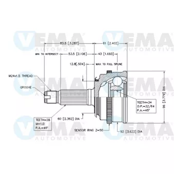 Embout de cardan avant (kit de réparation) VEMA