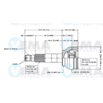 Embout de cardan avant (kit de réparation) VEMA