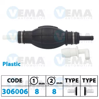 Pompe, préalimentation de carburant VEMA 306006