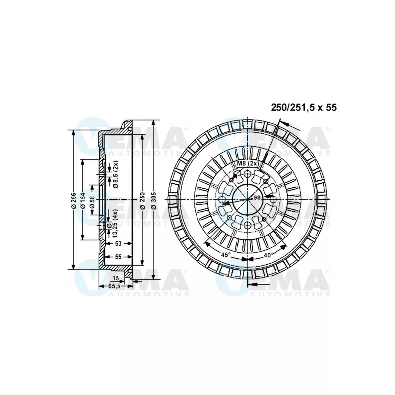 Tambour de frein VEMA 800815