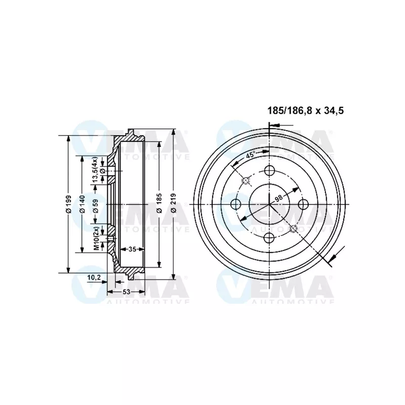 Tambour de frein VEMA 800825