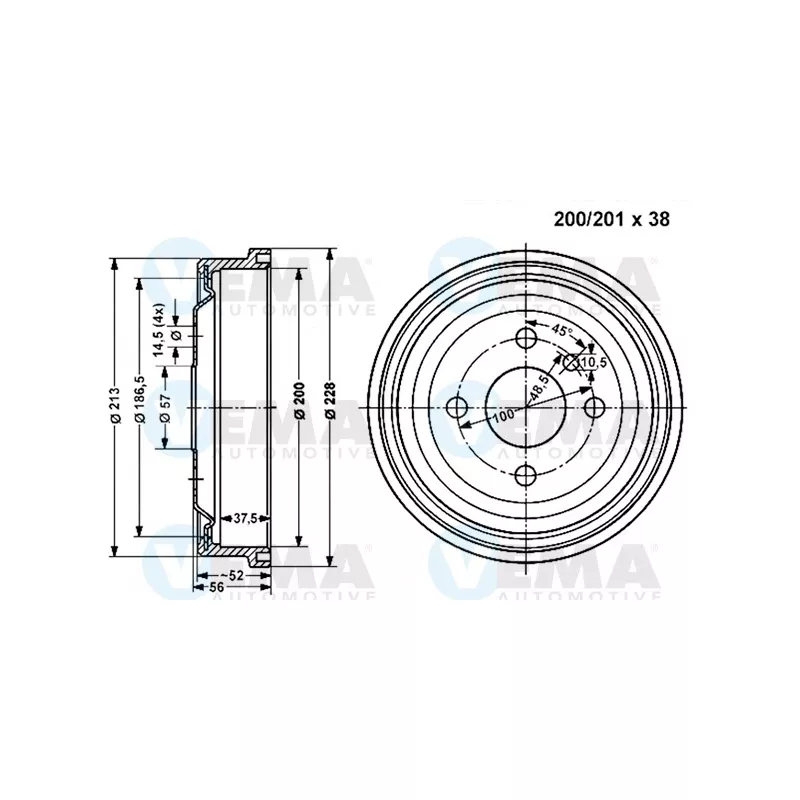 Tambour de frein VEMA 800827