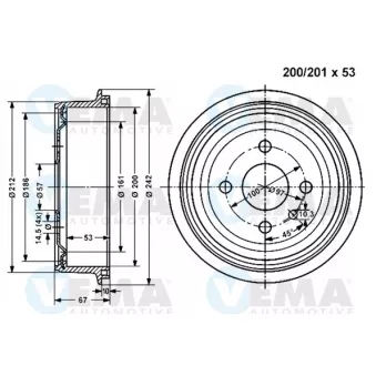 Tambour de frein VEMA 800828