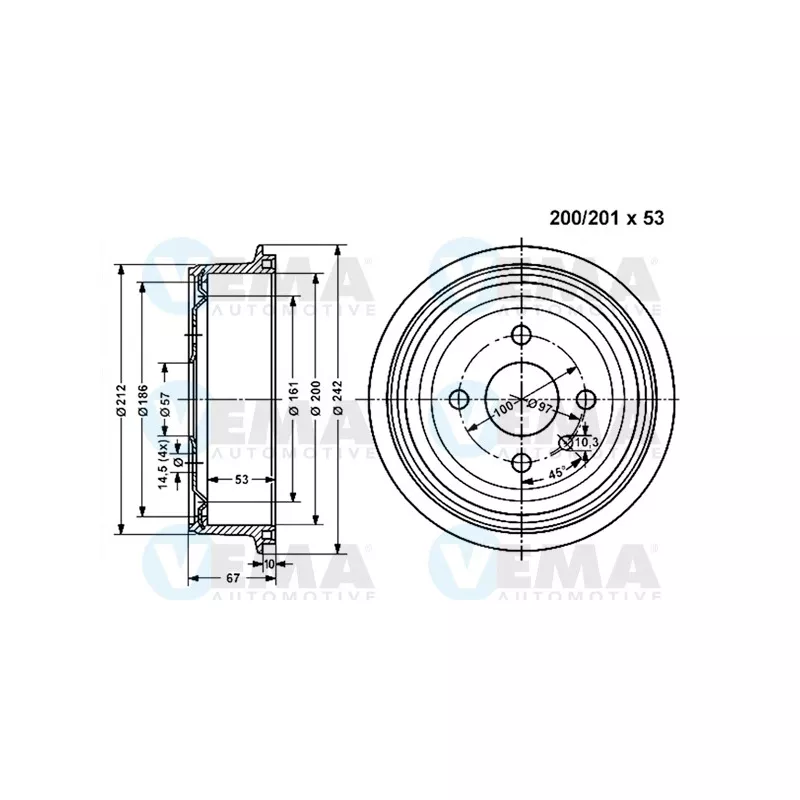 Tambour de frein VEMA 800828