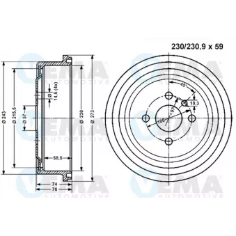 Tambour de frein VEMA 800830