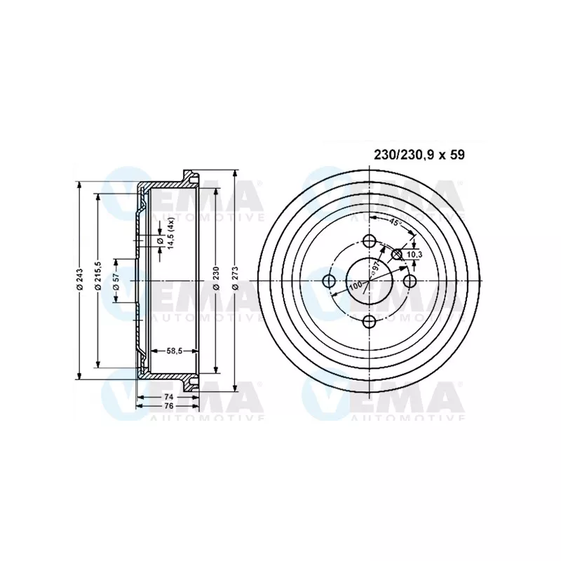 Tambour de frein VEMA 800830