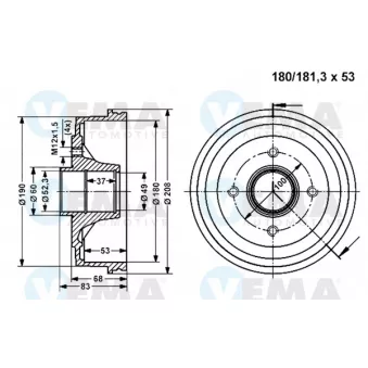 Tambour de frein VEMA 800833