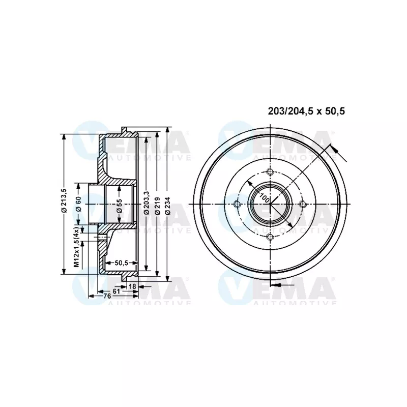 Tambour de frein VEMA 800836