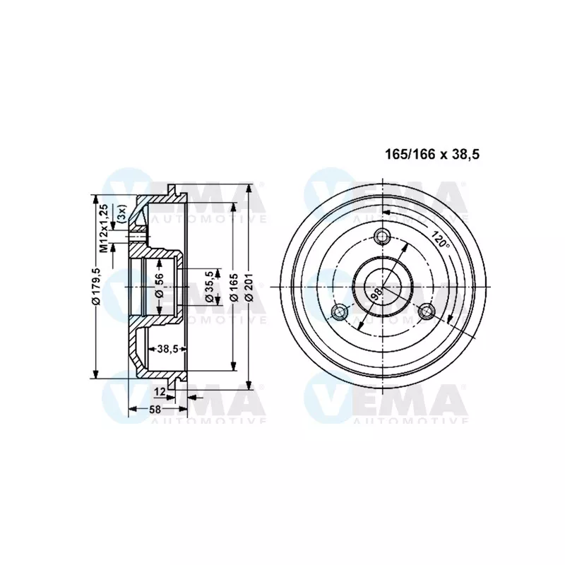 Tambour de frein VEMA 800842