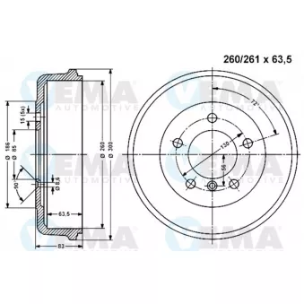 Tambour de frein VEMA 800849
